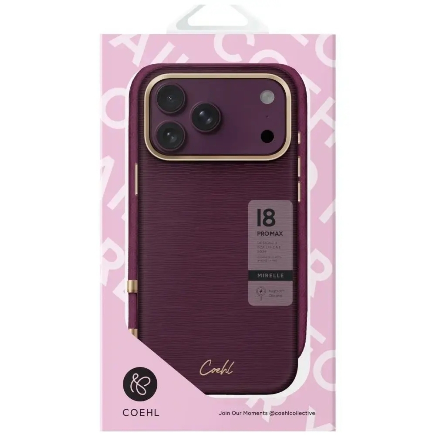 UNIQ Coehl Mirelle mac iPhone 18 Pro Max / 17 Pro Max ar magnētisko uzlādi bordo krāsā – 5