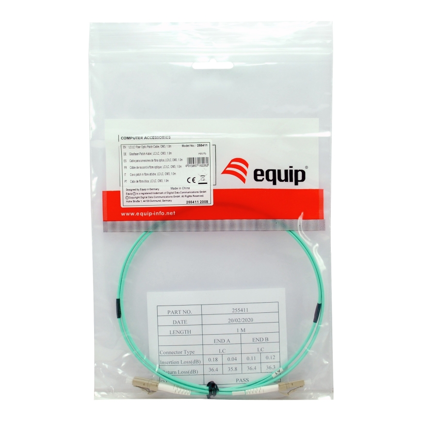 Equip 255423 FO Patch Cable LC/LC 50/125 µm OM3 35 m – 4