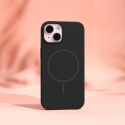Silicone Thin Mag phone case with MagSafe support for iPhone 16e black