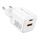 Forcell F-Energy Mini travel charger | 30W | PD, QC, GaN | USB-C, USB-A | white Forcell F-Energy Mini travel charger | 30W | PD, QC, GaN | USB-C, USB-A | white