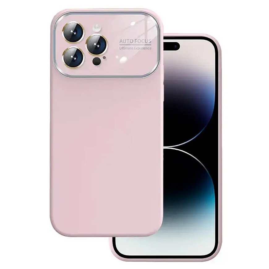 Soft Silicone Lens telefoni ümbris iPhone 13 Pro Max roosa