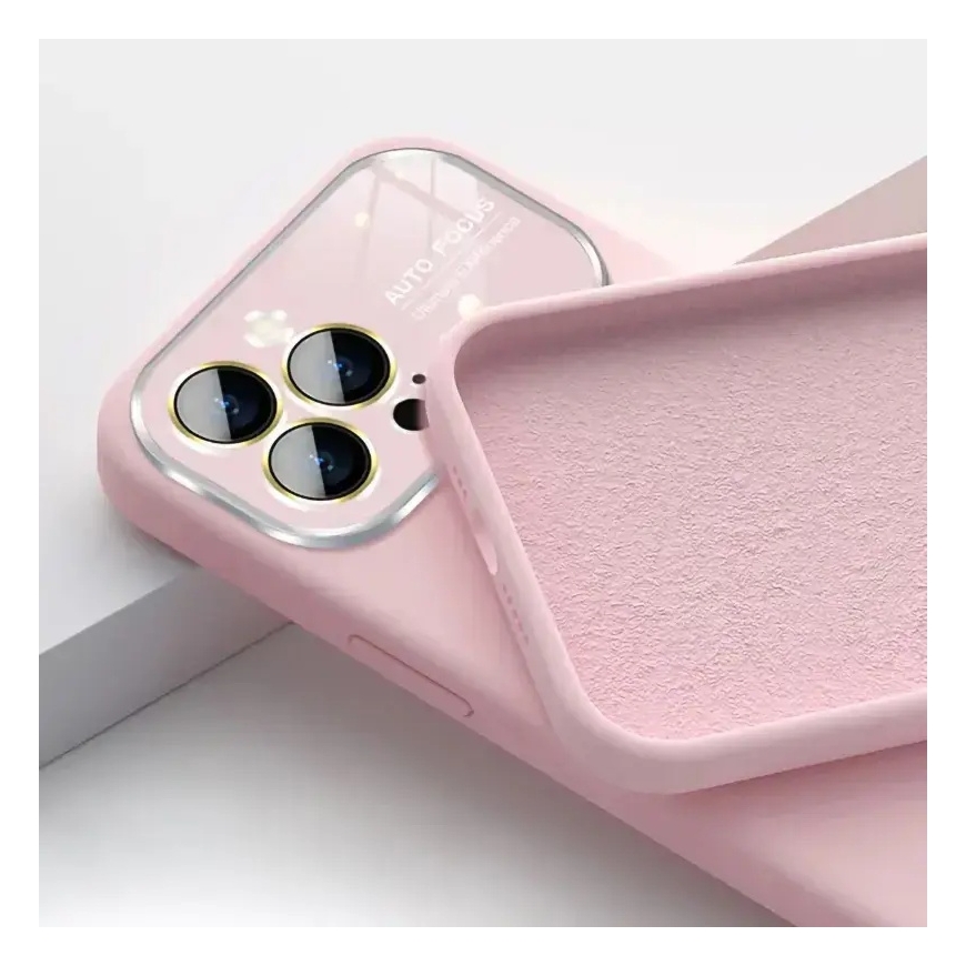 Soft Silicone Lens maciņš telefonam iPhone 13 Pro Max rozā – 2