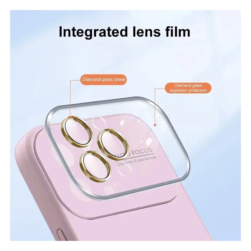 Soft Silicone Lens phone case for iPhone 13 Pro Max pink – 4
