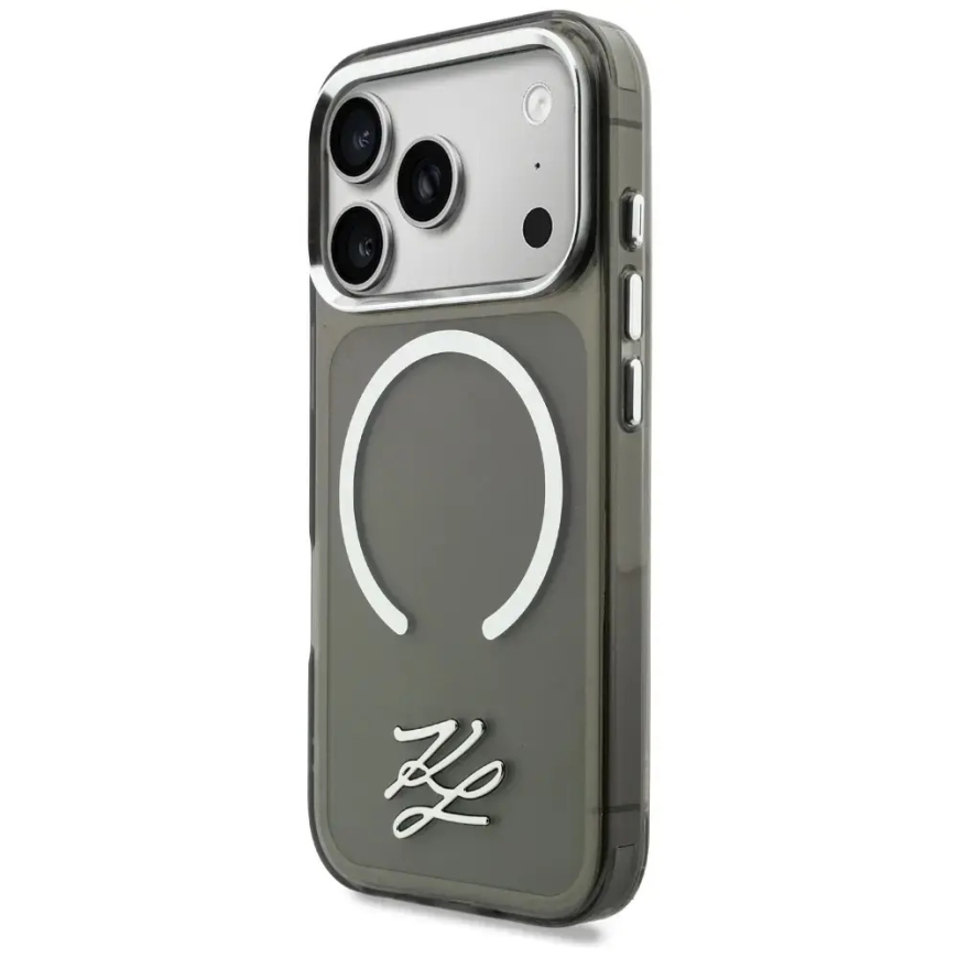 Karl Lagerfeld IML KL Script Logo phone case with MagSafe support for iPhone 17 Pro black – 2