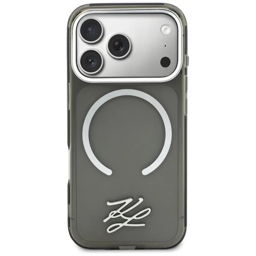 Karl Lagerfeld IML KL Script Logo telefoni ümbris MagSafe toega iPhone 17 Pro must – 3