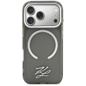 Karl Lagerfeld IML KL Script Logo telefono dėklas su MagSafe palaikymu iPhone 17 Pro juodas Karl Lagerfeld IML KL Script Logo telefono dėklas su MagSafe palaikymu iPhone 17 Pro juodas