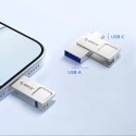 Orico U301 128GB USB-A USB-C USB 3.2 Gen 1 muistitikku - hopea Orico U301 128GB USB-A USB-C USB 3.2 Gen 1 muistitikku - hopea