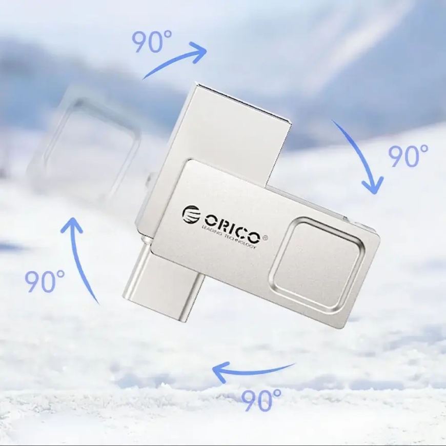 Orico U301 128GB USB-A USB-C USB 3.2 Gen 1 USB atmintinė - sidabrinė – 5