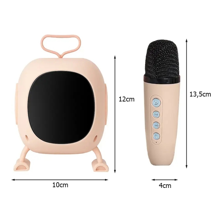 Fusion karaoke garsiakalbis su mikrofonu | Bluetooth | RGB rožinis – 2