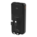 Wozinsky WFC-15B Power Bank | 20 000 mAh | 22,5 W | PD | Lightning, USB-C | musta