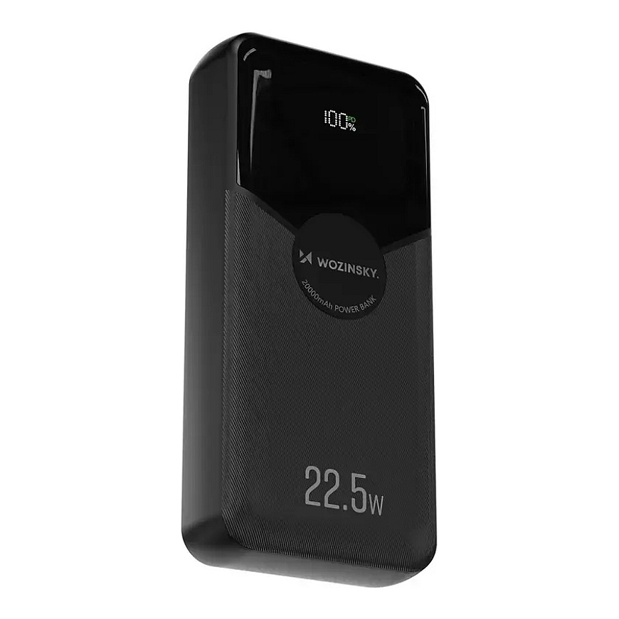 Wozinsky WFC-15B ārējais akumulators (powerbank) | 20 000 mAh | 22.5W | PD | Lightning, USB-C | melns – 2