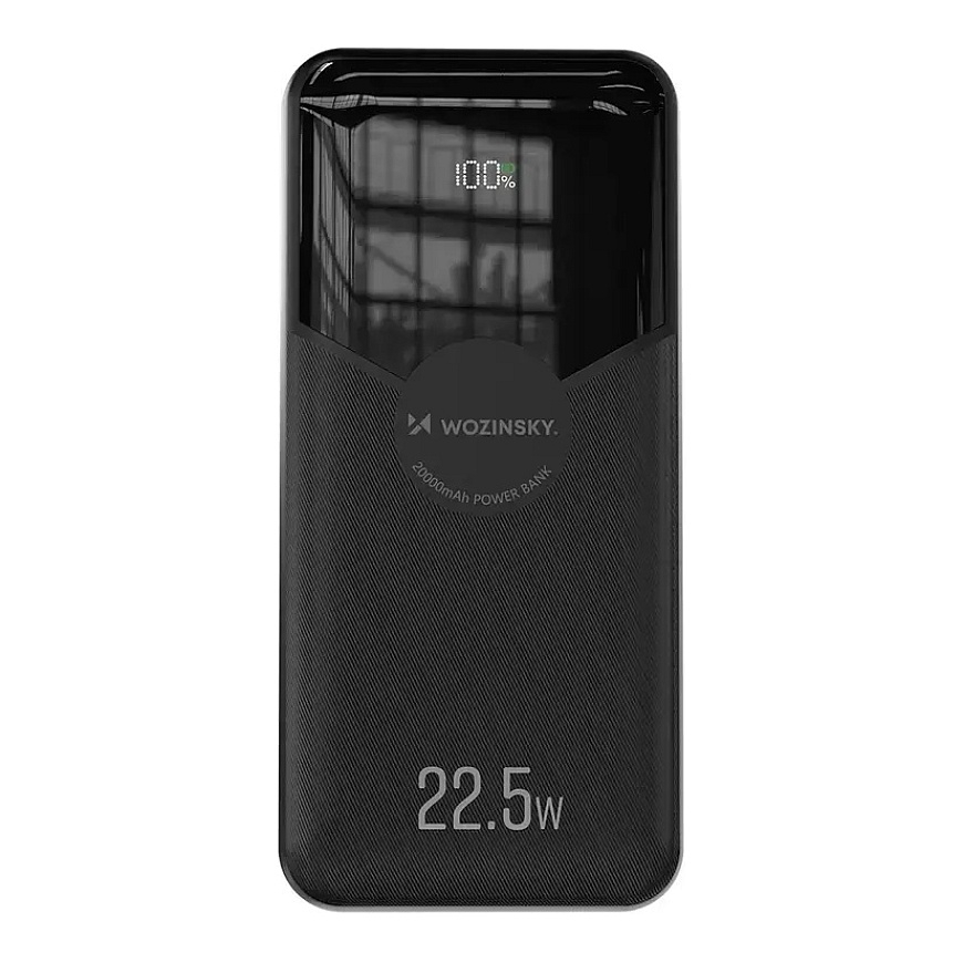Wozinsky WFC-15B väline akupank (powerbank) | 20 000 mAh | 22.5W | PD | Lightning, USB-C | must – 3