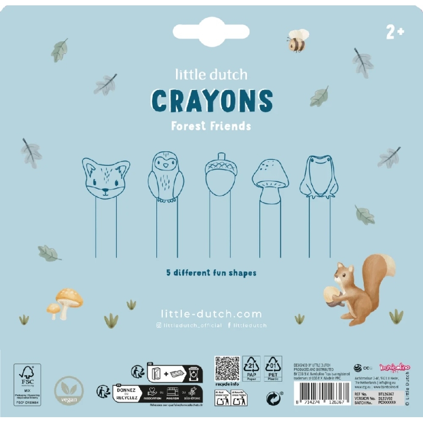 Little Dutch Crayons 'Forest Friends' – 3