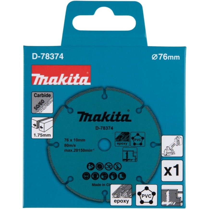 Makita Carbide Tipped Cut Off Wheel, 76mm D-78374 DMC300 – 5