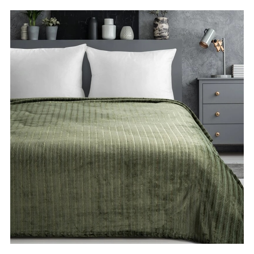 Eurofirany BLANKET/SOFIA/OLIVE 200X220 OLIVE HERRINGBONE