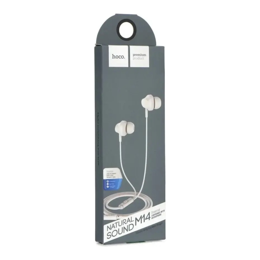 Wire earphones Jack 3,5 mm Hoco M14 white – 4