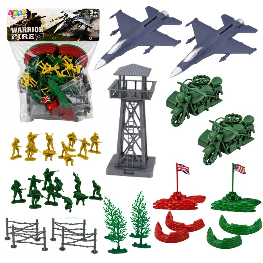 Lean Toys Armeijamuoviset figuurit, joissa on ajoneuvoja, 72 kpl. – 2