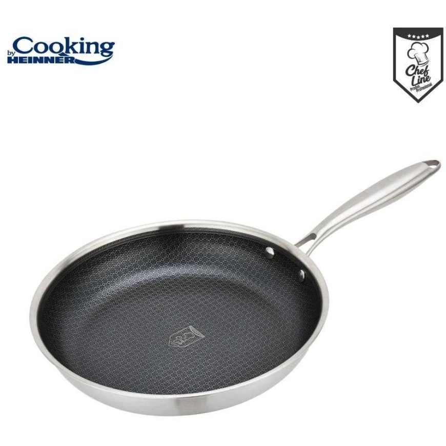 RUOSTUMATON TERÄS PAISTINPAN, 3 KERROSTA, 20X4 CM, TITANIUM 3, "COOKING BY HEINNER"