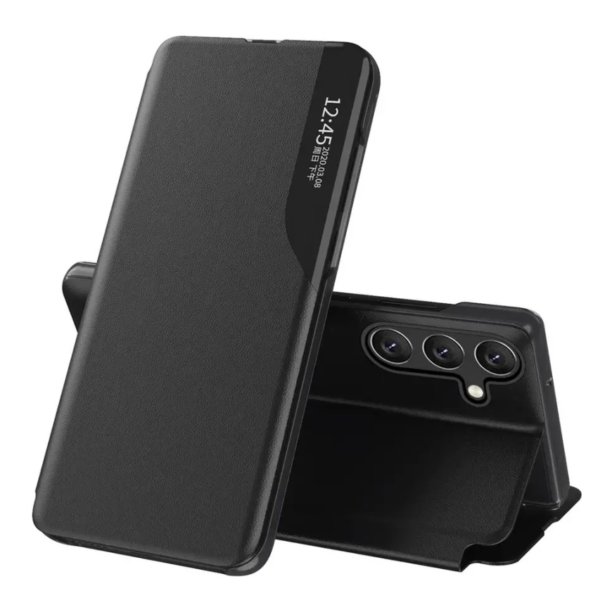 Eco Leather View raamatutüüpi telefoni ümbris alusega Samsung Galaxy S24 FE (S721) must