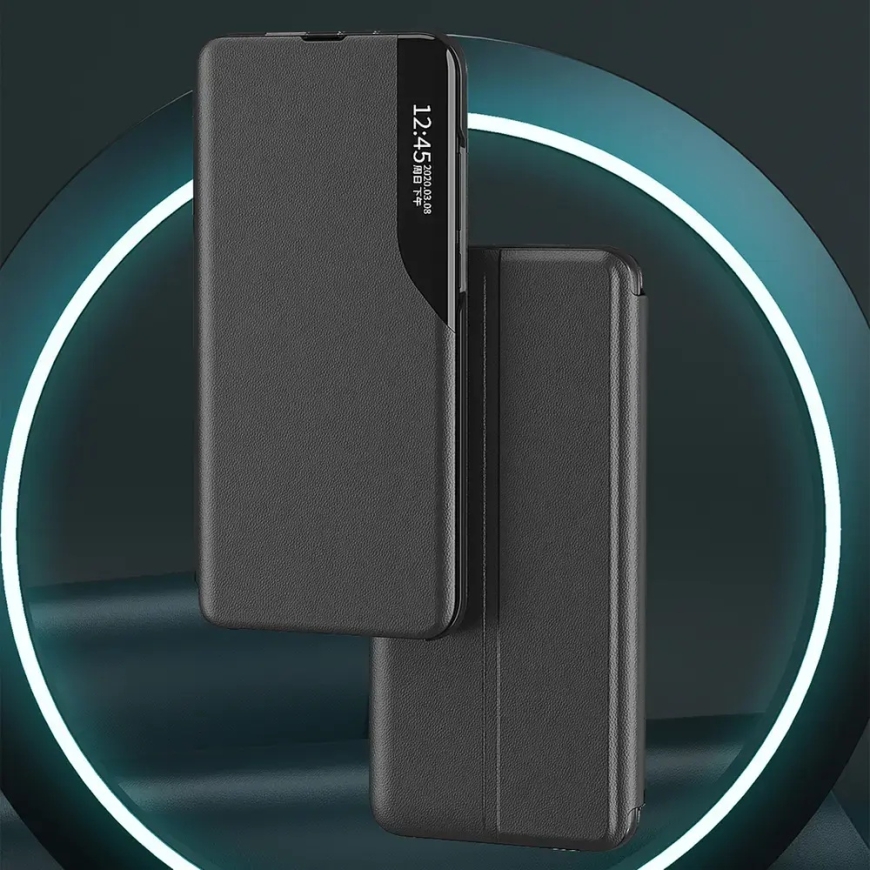 Eco Leather View knyginio tipo telefono dėklas su stovu Samsung Galaxy S24 FE (S721) juodas – 2