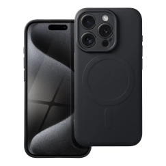 SILICONE MAG COVER telefono dėklas su MagSafe palaikymu iPhone 15 Pro juodas