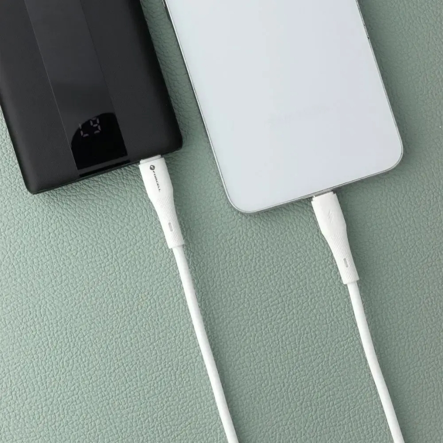 Forcell F-Energy C344 datu pārraides un uzlādes vads | USB-C uz USB-C | QC 4.0, PD | 60W | 1m | balts – 2
