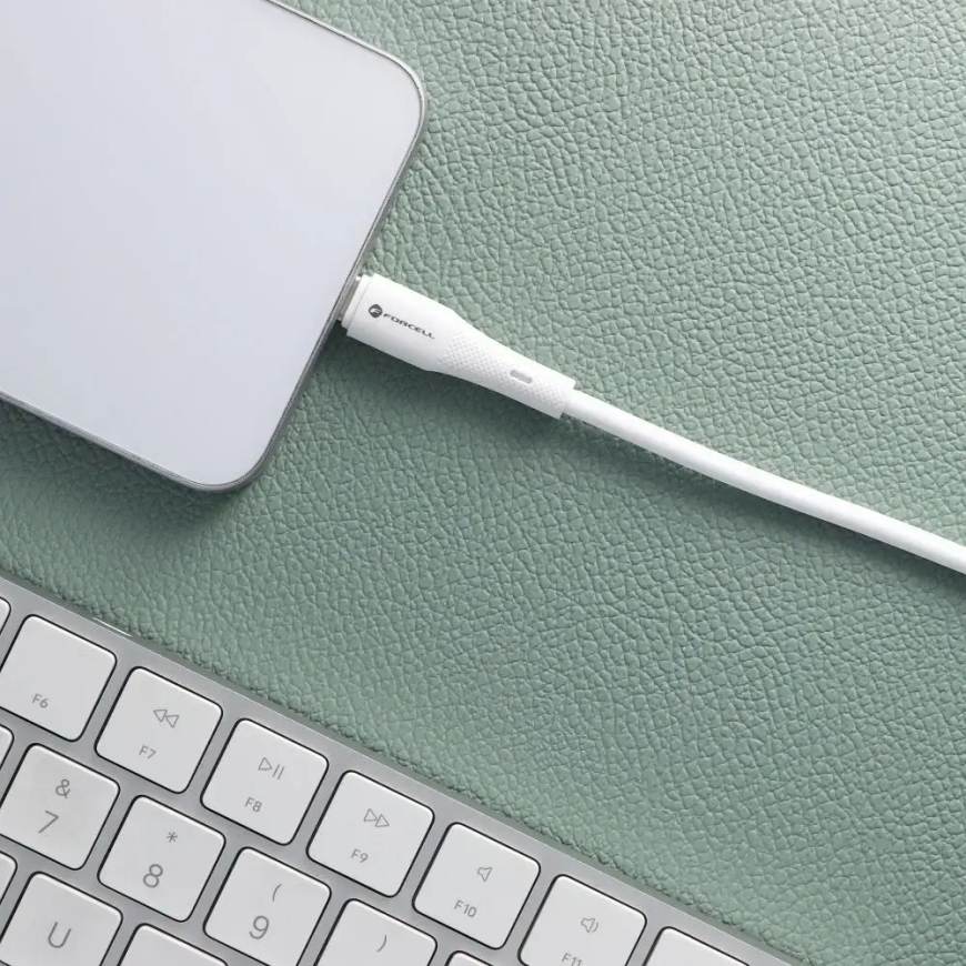 Forcell F-Energy C344 datu pārraides un uzlādes vads | USB-C uz USB-C | QC 4.0, PD | 60W | 1m | balts – 3