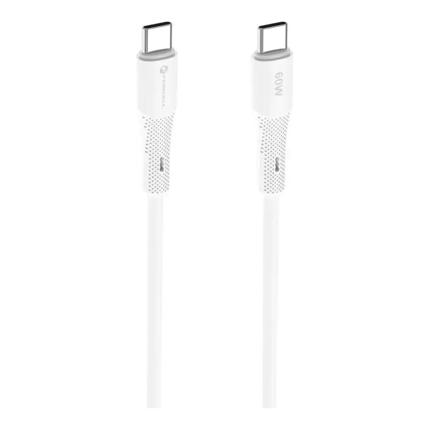 Forcell F-Energy C344 duomenų perdavimo ir įkrovimo laidas | USB-C į USB-C | QC 4.0, PD | 60W | 1m | baltas – 4