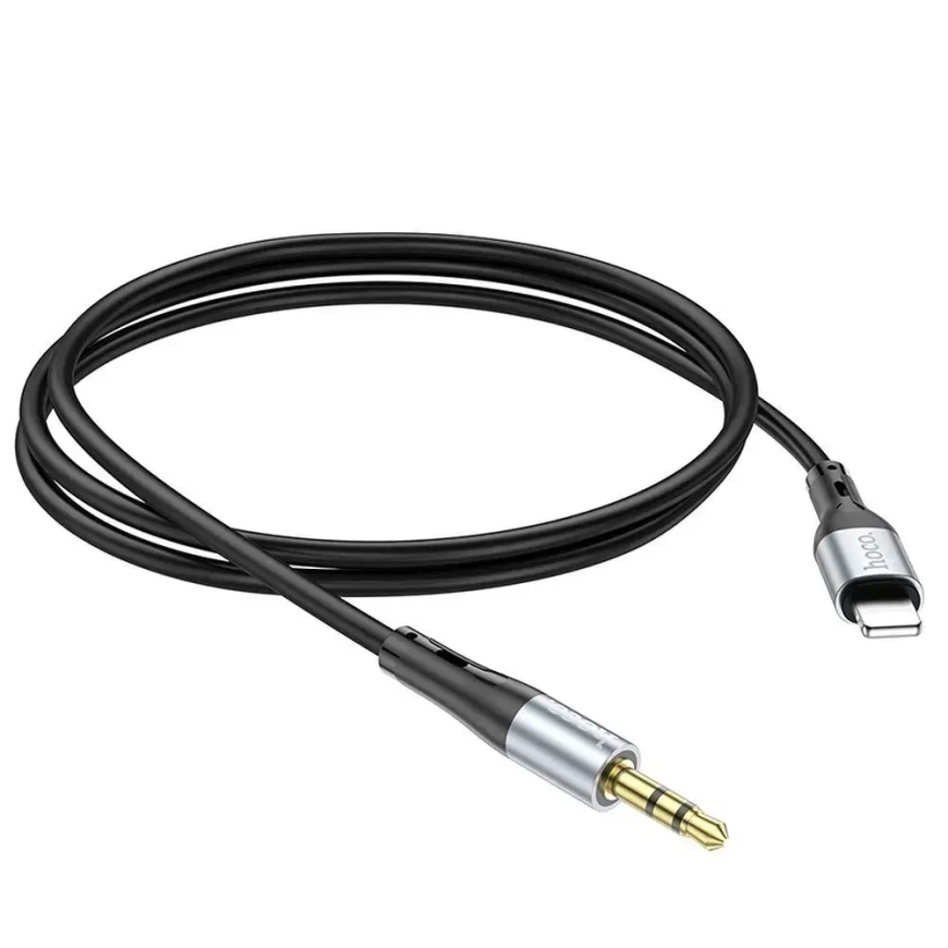 AUX Jack 3,5 mm - Lightning-kaapeli Hoco 1 m UPA22 musta – 3