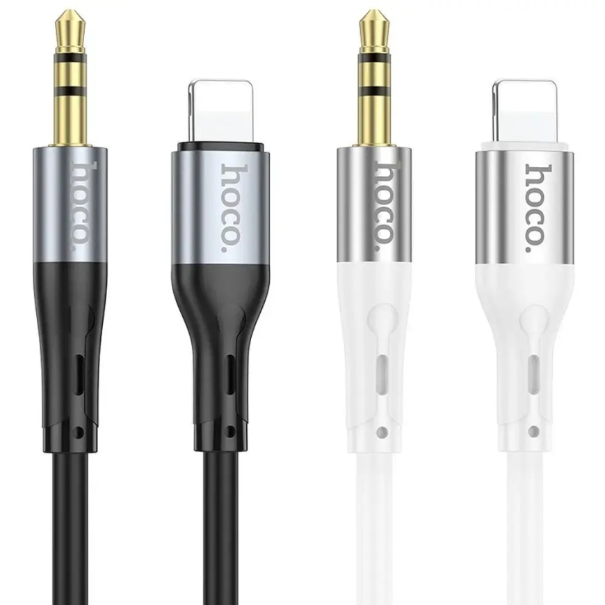 AUX Jack 3,5 mm uz Lightning kabelis Hoco 1 m UPA22 melns – 4