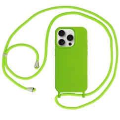 Hihnallinen silikonipuhelimen suojakuori iPhone 14 Pro vihreä
