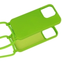 Strap Silicone telefoni ümbris iPhone 14 Pro roheline