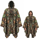 Lean 3D camouflage poncho with hood, woodland camouflage, 130 × 110 cm Lean 3D camouflage poncho with hood, woodland camouflage, 130 × 110 cm