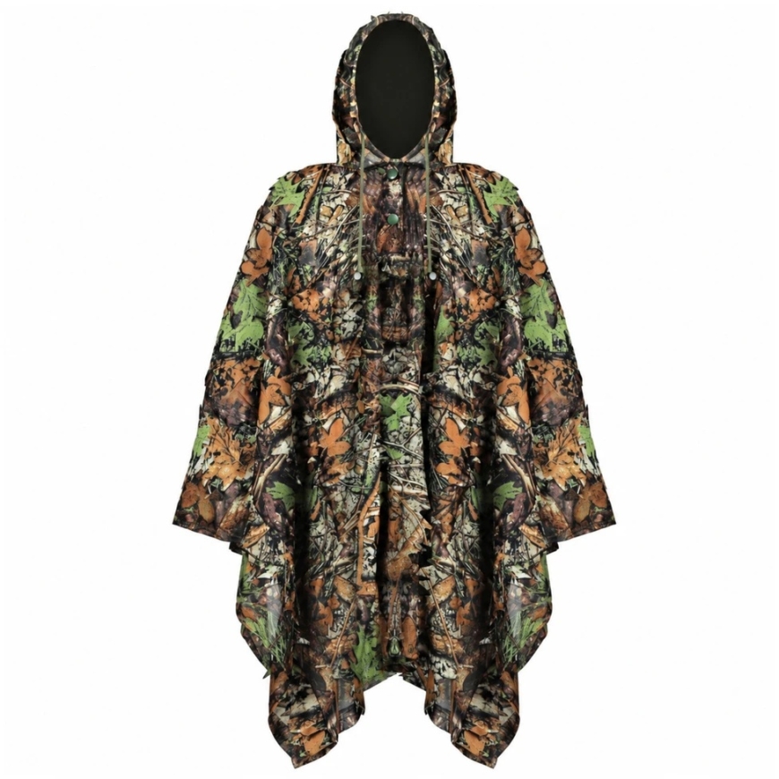 Lean 3D peitponcho kapuutsiga, metsakaitse, 130 × 110 cm – 5