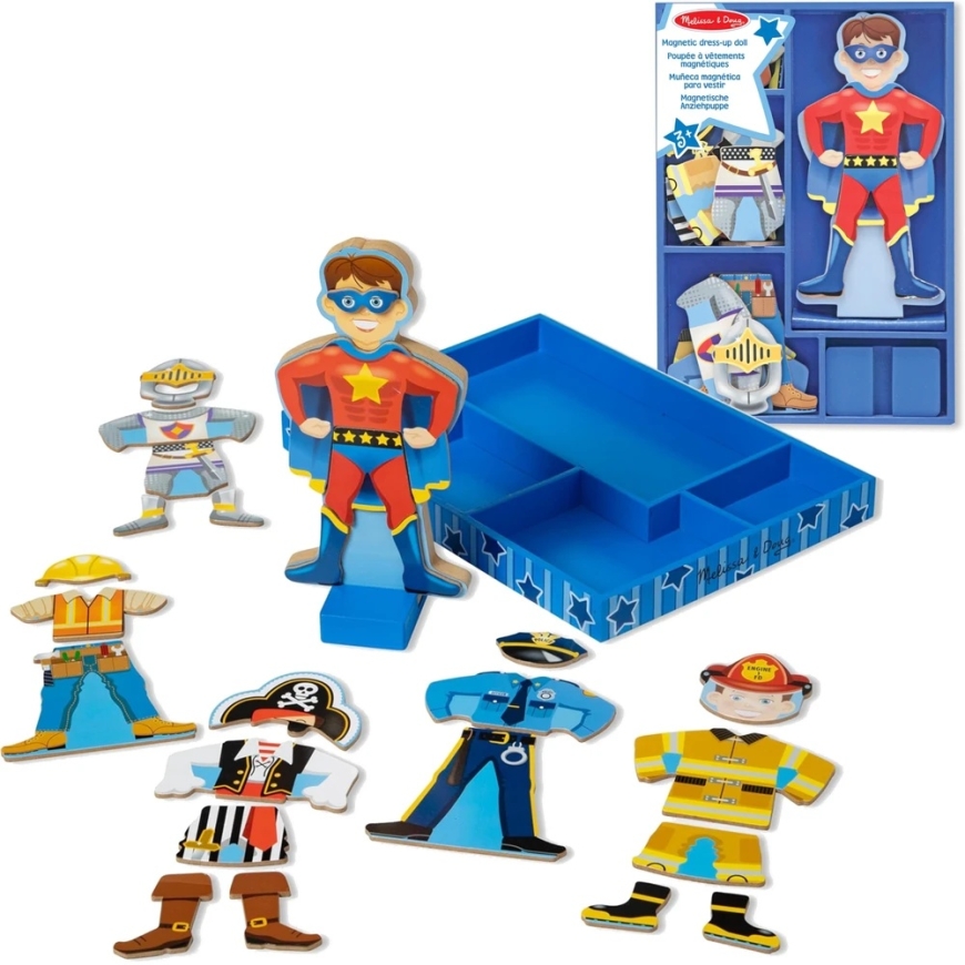 Magnettinen Pukeutumisnukke Billy Puinen 28 kpl. Melissa & Doug