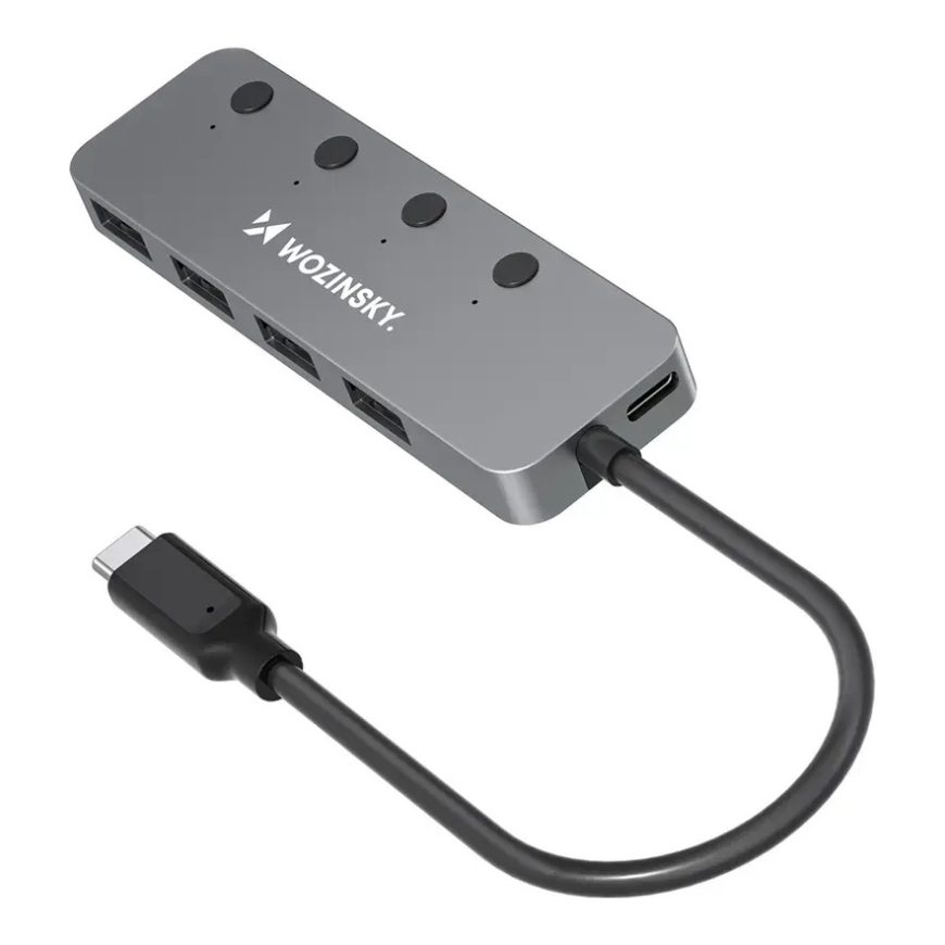 Wozinsky WHS080YSS 4-pordiline jaotur USB-C kuni 4x USB 3.0 | hall
