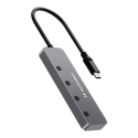 Wozinsky WHS080YSS 4 prievadų šakotuvas USB-C į 4x USB 3.0 | pilkas Wozinsky WHS080YSS 4 prievadų šakotuvas USB-C į 4x USB 3.0 | pilkas