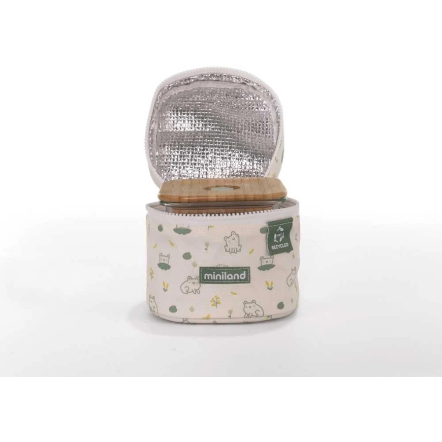 Miniland Eco Friendly "Miniland" ekoloģiski draudzīgi kvadrātveida stikla trauki, ekoloģiski, 2 x 210 ml, ar izolētu maisiņu - Ż – 5