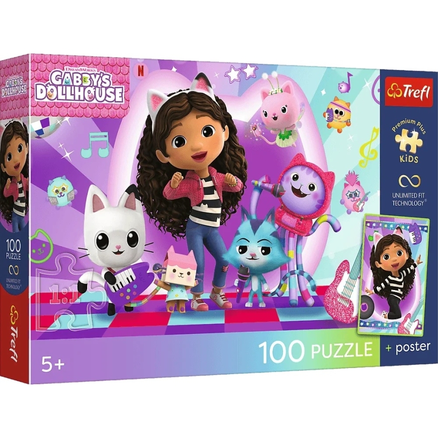 Trefl Puzzle 100 pcs - Gabby's Dollhouse + collectible poster