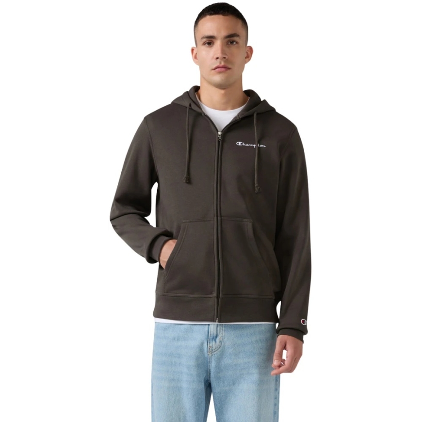 Men's Jacket Champion Hooded Full Zip Sweatshirt Brown 221794 GS509 (XL)
