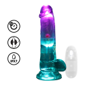 Realrock By Shots LED vibruojantis tiesus penis su kamuoliukais - 15 cm - permatomas Realrock By Shots LED vibruojantis tiesus penis su kamuoliukais - 15 cm - permatomas