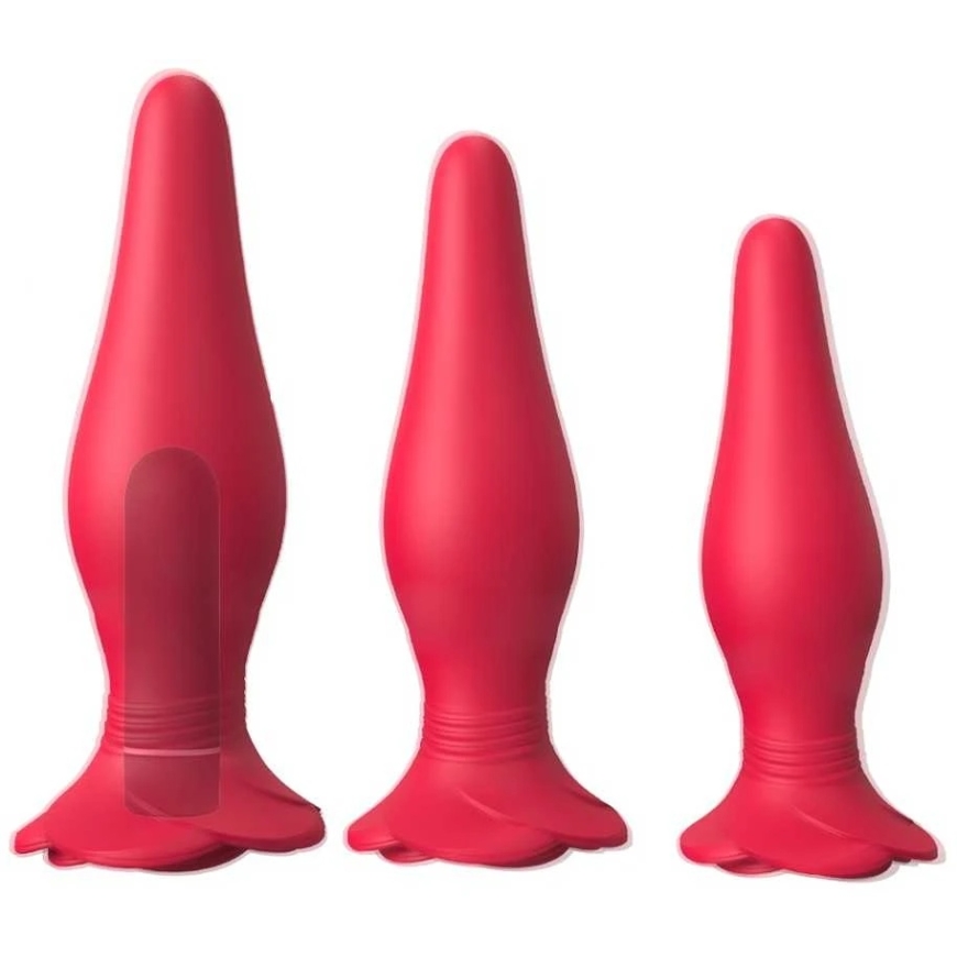 S Hande Frenzier anal plug set Red 3 pcs