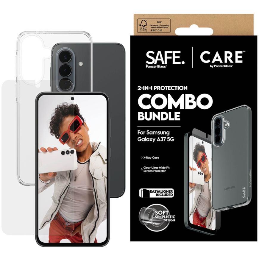 Panzer Glass Protective Set CARE by PanzerGlass Fashion 2in1 Case+Glass for Samsung Galaxy A37 5G Transparent
