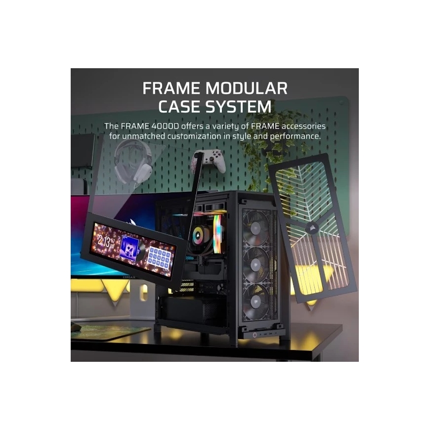 Corsair FRAME 4000D RS koka datorpašs, Midi-Tower, E-ATX - koka, melns – 3