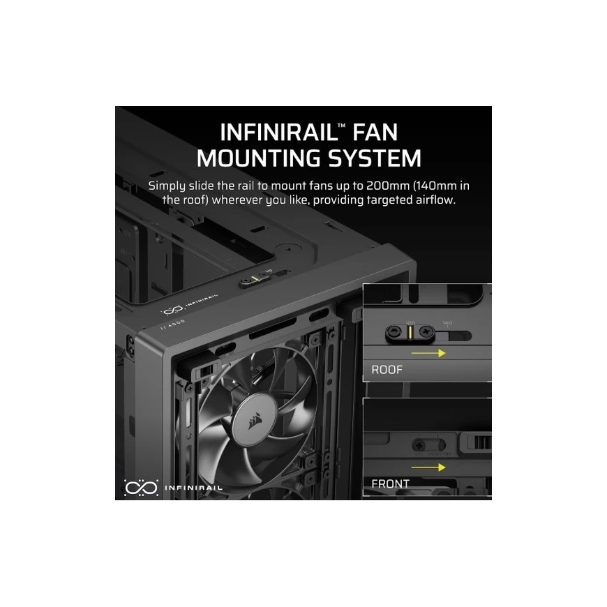 Corsair FRAME 4000D RS koka datorpašs, Midi-Tower, E-ATX - koka, melns – 4