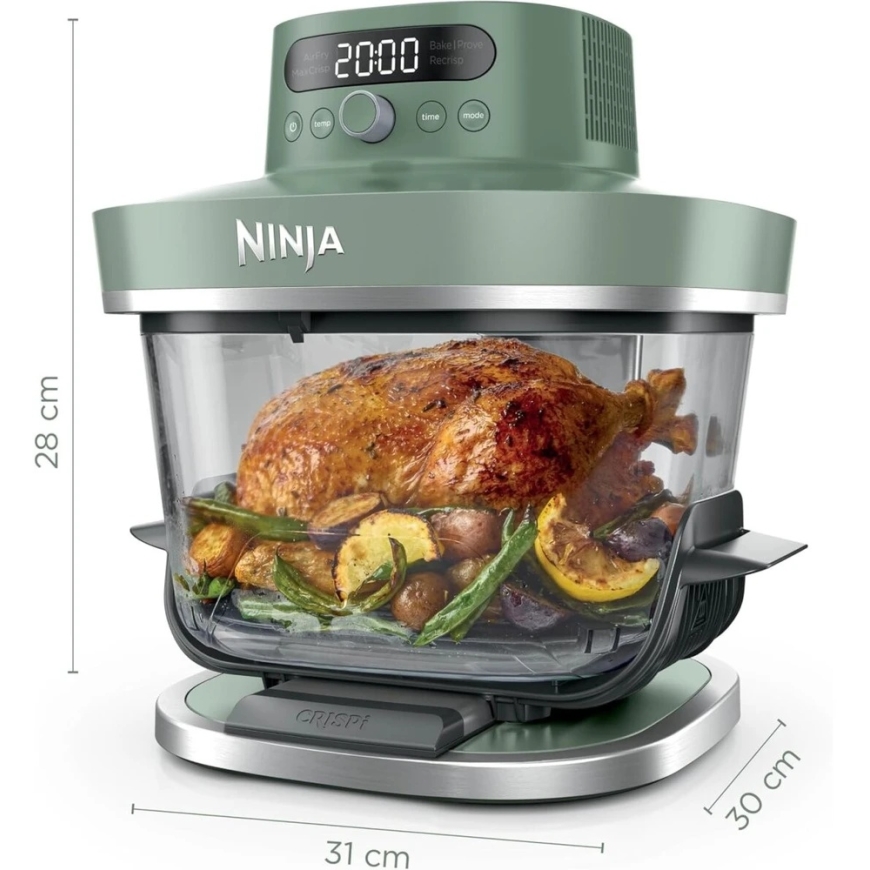 NINJA 5-ühes XL klaasist õhuküpsetaja | AS090EUGN Crispi Pro | Võimsus 2050 W | Mahutavus 5,7 l | Samblaroheline – 3