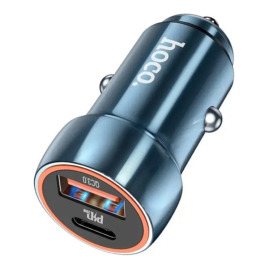 Зарядка для автомобиля HOCO Z46A | 20W | PD, QC | USB-C, USB-A | синяя – 4