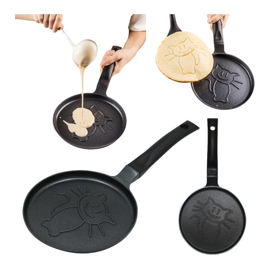 Pancake pan, kitten pattern, aluminum, non-stick coating, Ø18 cm – 2