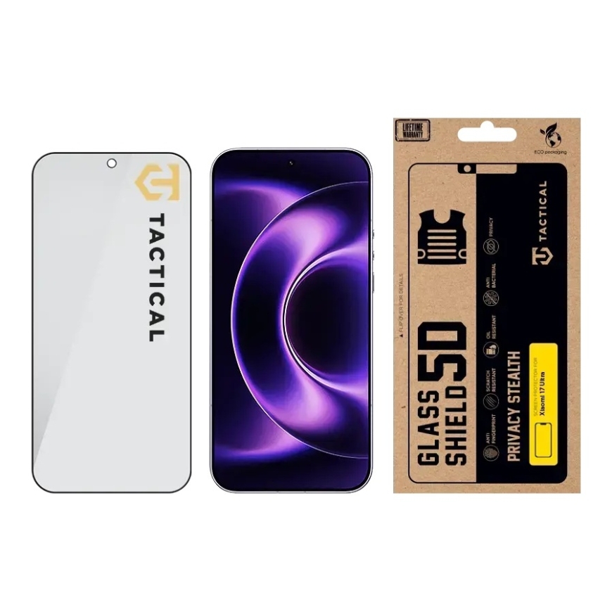 Taktiikka Lasi Suojaus Privaatio Stealth 5D karkaistu lasi puhelimelle Xiaomi 17 Ultra (yksityisyysvaikutus) – 2