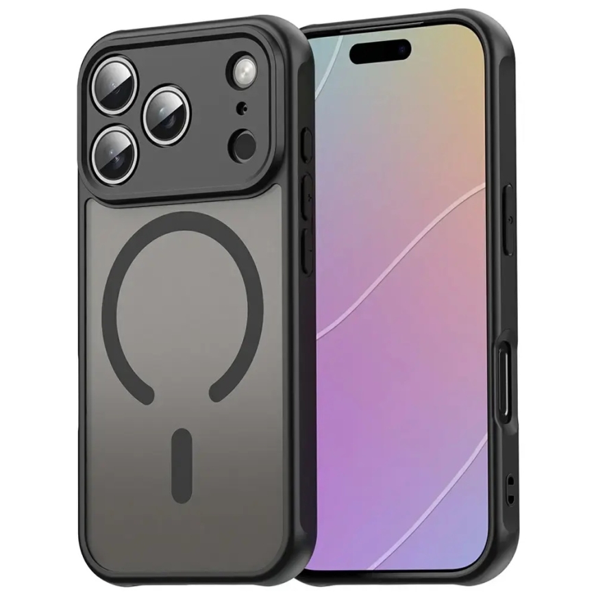 iPhone 18 Pro / 17 Pro PC TPU magneettinen matta-kuori, iskunkestävä - Musta